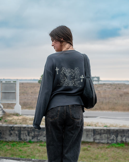 CHARCOAL GREY HEAVYWEIGHT long sleeve thermal